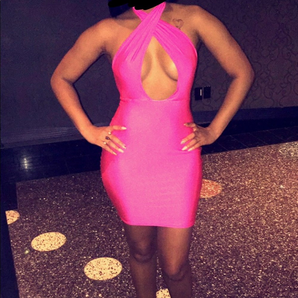 Neon pink dress